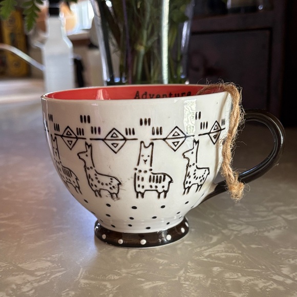 NWT Artisan's Collection by Belle Maison Llama Mug - Black and White - Picture 1 of 8